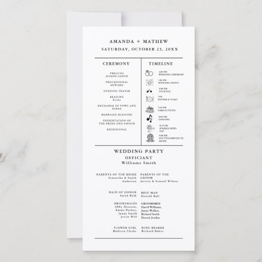 Moderne minimalistische bruiloft infographic progr (Voorkant)