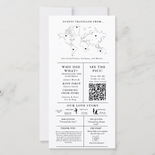 Moderne minimalistische bruiloft infographic progr (Achterkant)