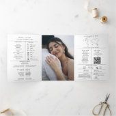 Moderne minimalistische bruiloft infographic progr drieluik uitnodiging (Binnen)