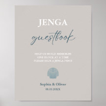 Moderne minimalistische bruiloft Jenga Gastenboek 