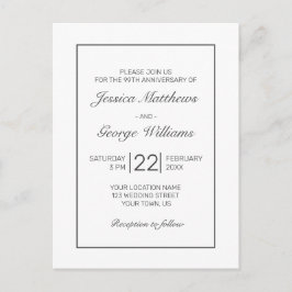 Moderne minimalistische bruiloft Jubileum uitnodig Briefkaart