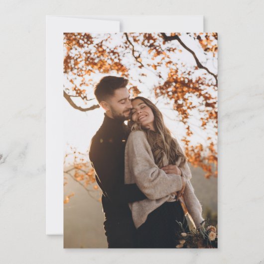 Moderne minimalistische bruiloft kaart (Achterkant)