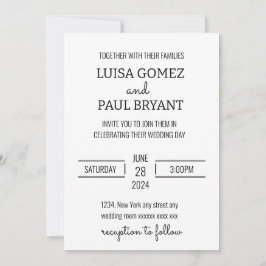 Moderne Minimalistische Bruiloft Kaart