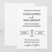 Moderne Minimalistische Bruiloft Kaart (Voorkant / Achterkant)