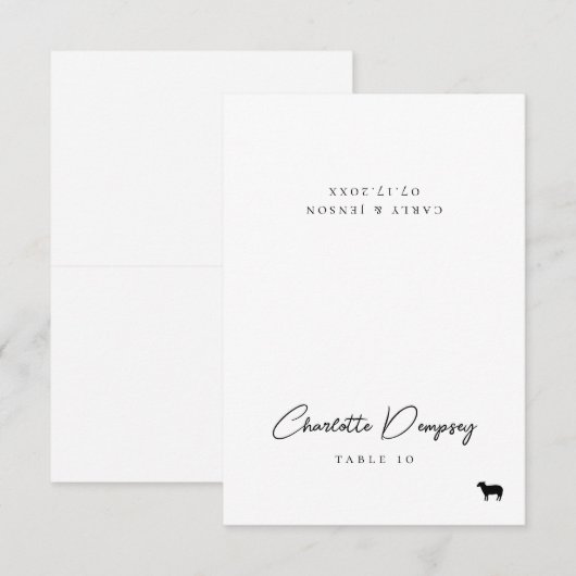 Moderne minimalistische bruiloft kaart (Voorkant / Achterkant)