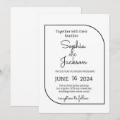 Moderne Minimalistische Bruiloft Kaart (Voorkant / Achterkant)