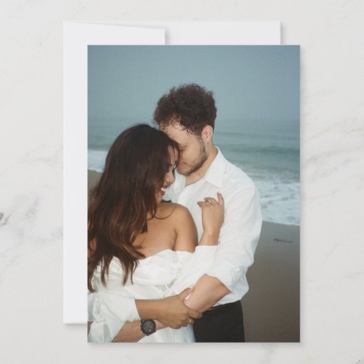 Moderne minimalistische bruiloft kaart (Achterkant)