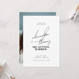 Moderne minimalistische bruiloft kaart