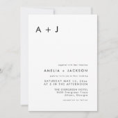 Moderne minimalistische bruiloft kaart (Voorkant)