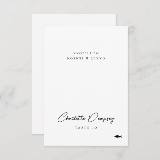 Moderne minimalistische bruiloft kaart (Voorkant / Achterkant)