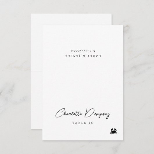 Moderne minimalistische bruiloft kaart (Voorkant / Achterkant)