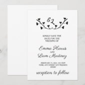 Moderne minimalistische bruiloft kaart (Voorkant / Achterkant)