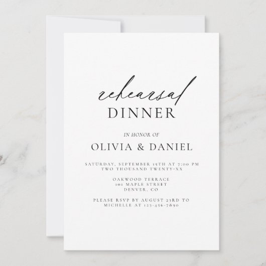 Moderne minimalistische bruiloft kaart (Voorkant)