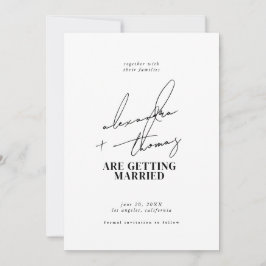 Moderne minimalistische bruiloft kaart