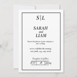 Moderne minimalistische bruiloft kaart