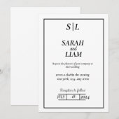 Moderne minimalistische bruiloft kaart (Voorkant / Achterkant)