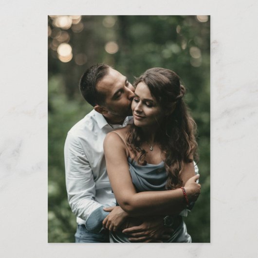 Moderne minimalistische bruiloft kaart (Achterkant)