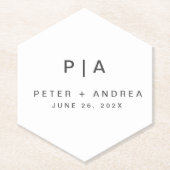 Moderne minimalistische bruiloft kartonnen onderzetters (Voorkant)