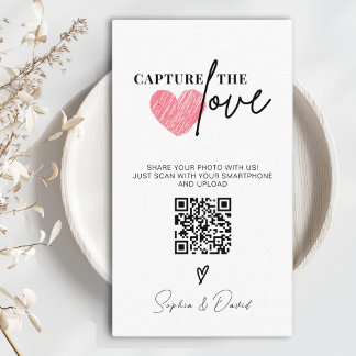 Moderne minimalistische bruiloft legt de liefde QR Informatiekaartje