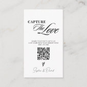 Moderne minimalistische bruiloft legt de liefde QR Informatiekaartje (Voorkant)