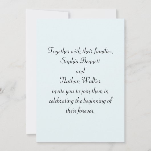 Moderne minimalistische bruiloft licht blauw Water Kaart (Achterkant)