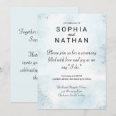 Moderne minimalistische bruiloft licht blauw Water Kaart (Voorkant / Achterkant)