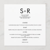 Moderne minimalistische bruiloft menu Kaart (Voorkant)