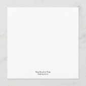 Moderne minimalistische bruiloft menu Kaart (Achterkant)