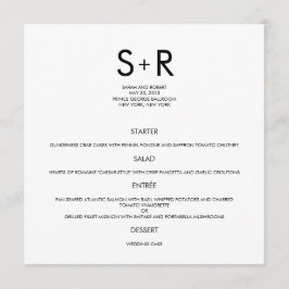 Moderne minimalistische bruiloft menu Kaart