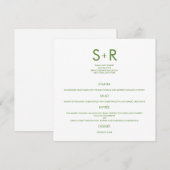 Moderne minimalistische bruiloft menu Kaart (Voorkant / Achterkant)