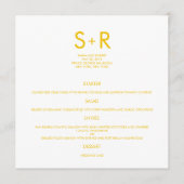 Moderne minimalistische bruiloft menu Kaart (Voorkant)