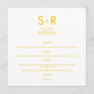 Moderne minimalistische bruiloft menu Kaart