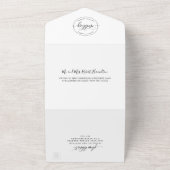 Moderne minimalistische bruiloft met geperforeerde all in one uitnodiging (Buitenkant)