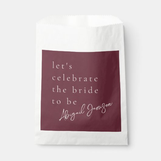 Moderne Minimalistische Bruiloft met Pruimen Thema Bedankzakje (Voorkant)