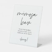 Moderne minimalistische bruiloft Mimosa bar Reclamebord Met Voetstuk (Voorkant)