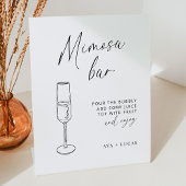 Moderne minimalistische bruiloft Mimosa Bar Reclamebord Met Voetstuk