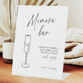 Moderne minimalistische bruiloft Mimosa Bar Reclamebord Met Voetstuk