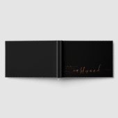 Moderne minimalistische bruiloft Monogram Folie Zw Gastenboek (Volledig)