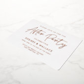 Moderne, minimalistische bruiloft na feest folie uitnodiging (Gedraaid)