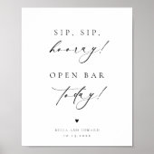 Moderne minimalistische bruiloft open bar tafel te poster (Voorkant)