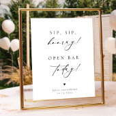 Moderne minimalistische bruiloft open bar tafel te poster