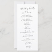 Moderne minimalistische bruiloft orde van evenemen (Achterkant)