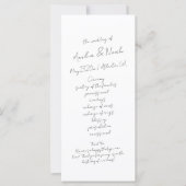 Moderne minimalistische bruiloft orde van evenemen (Voorkant)