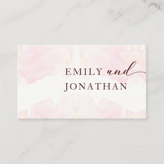 Moderne minimalistische bruiloft plaatskaartje (Achterkant)