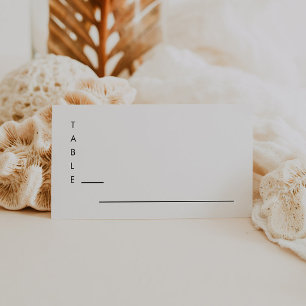 Moderne minimalistische bruiloft plaatskaartje
