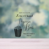 Moderne minimalistische bruiloft popcorn bar teken acryl bord (Neutraal)