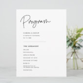 Moderne minimalistische bruiloft programmakaart (Staand voorkant)