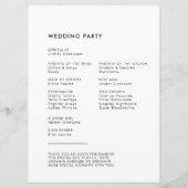Moderne minimalistische bruiloft programmakaart (Achterkant)