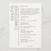 Moderne minimalistische bruiloft programmakaart (Voorkant)