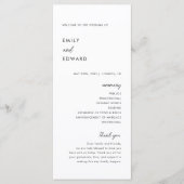 Moderne minimalistische bruiloft programmakaart (Voorkant)